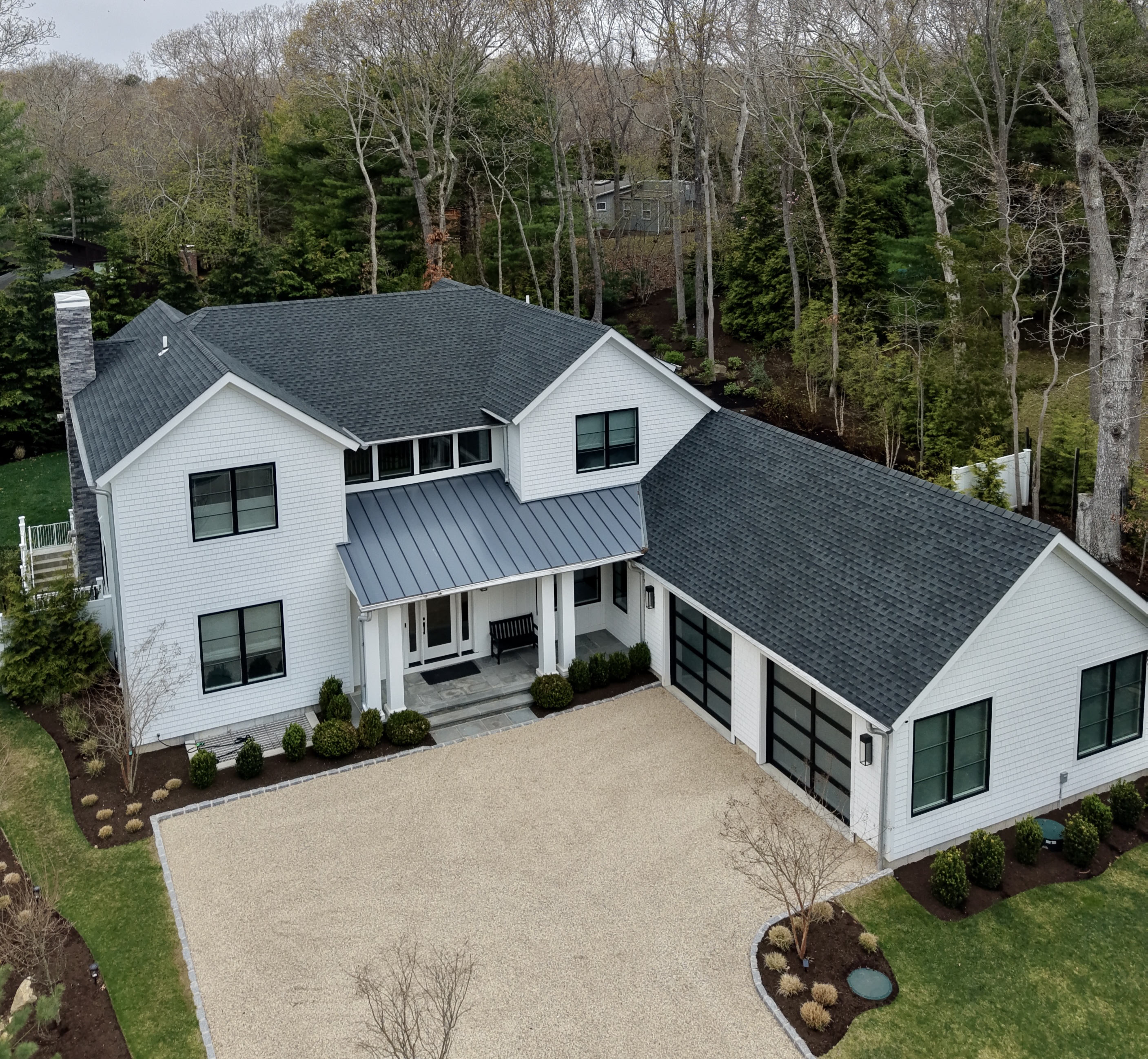 Modern Long Island home with new architectural shingle roof