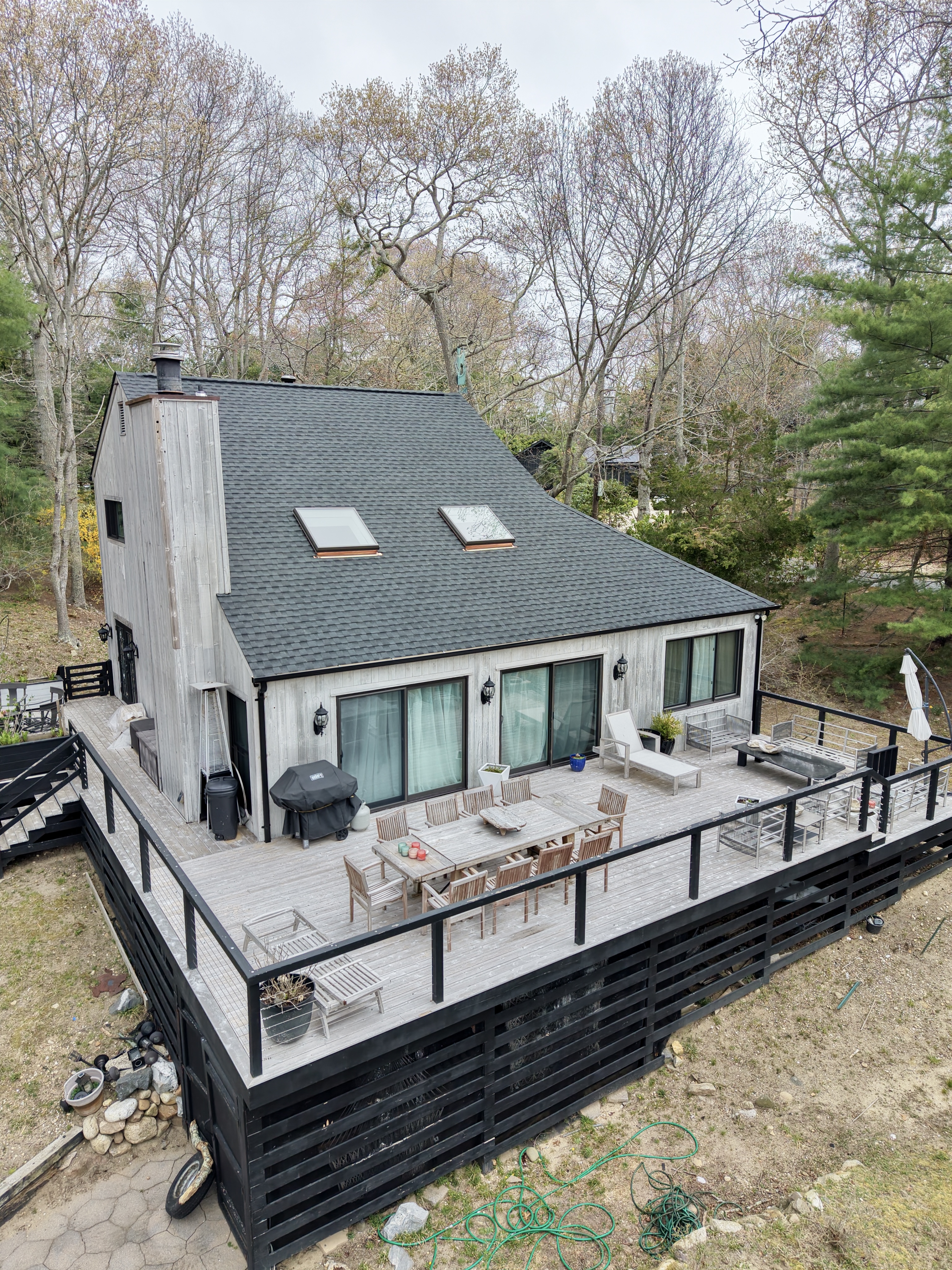 New architectural shingle roof with skylights